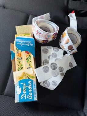 Vintage Stickers Lot- Room Boarder/ Coffee/ Happy Birthday/ Coins